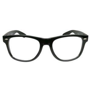 Fake Glasses Nerd Buddy Holly Classic Thick Black Frame Clear Lens Spring Hinge